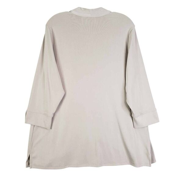 Easywear By Chicos Knit Cardigan Open Front Beige Tan Size 3 US XL LS - Picture 3 of 9